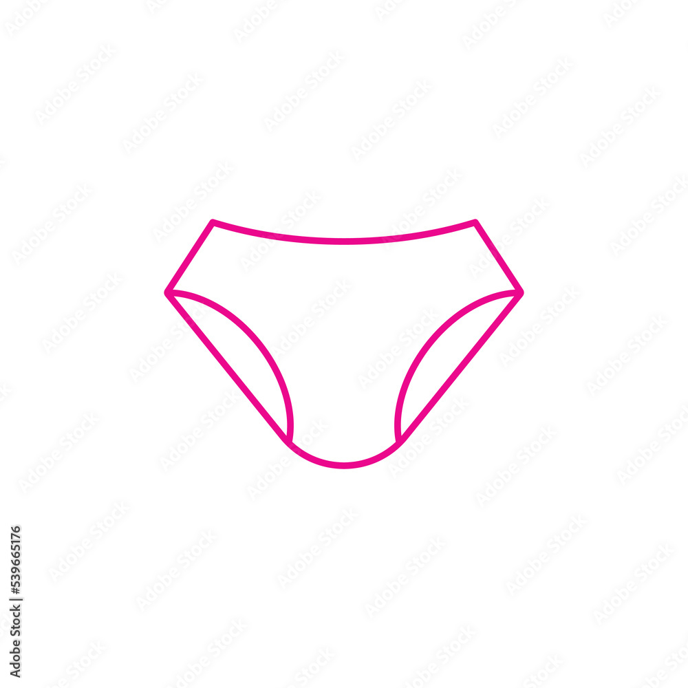 eps10 pink vector man or woman underwear line art icon isolated on
