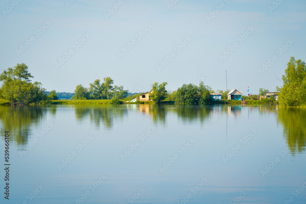 river and houses river and houses