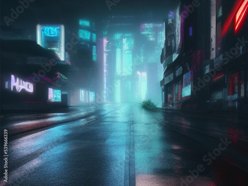 Cyberpunk Streets night time rain