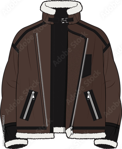 MEN AND BOYS WEAR BORG FLEECE JACKET VECTOR