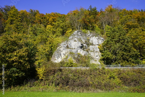 The Kelheim limestone, also called Auerkalkstein, is a limestone.This limestone was created in the Upper Jura (Malm). Bavaria, Germany photo