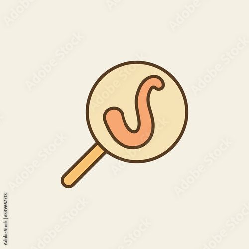 Helminth in Magnifier vector concept colored icon