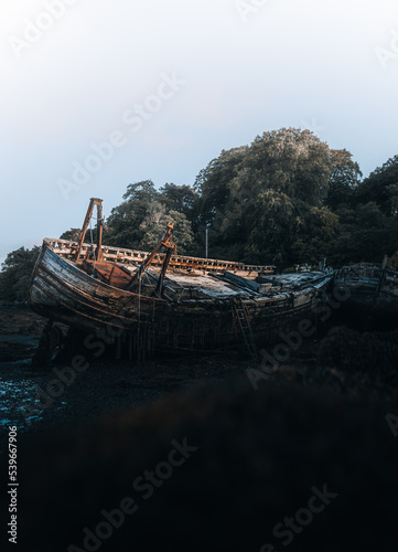 shipwreck on coastline