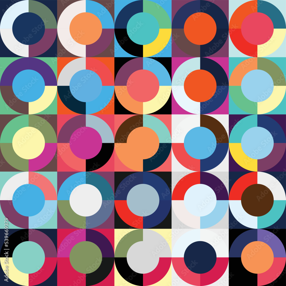 Geometric Circle shape Bauhaus pattern. Vector design and modern colorful art. Abstract Bauhaus design pattern. Geometric Circle shape Bauhaus pattern. Vector design and modern colorful art. Abstract Bauhaus design pattern.