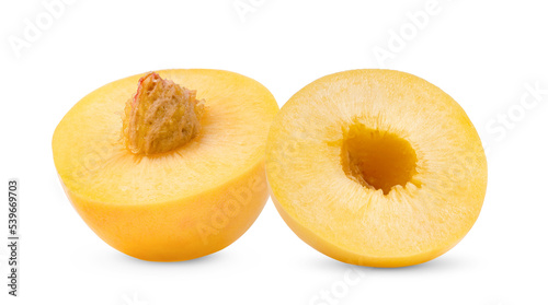 half nectarine isolated on transparent png