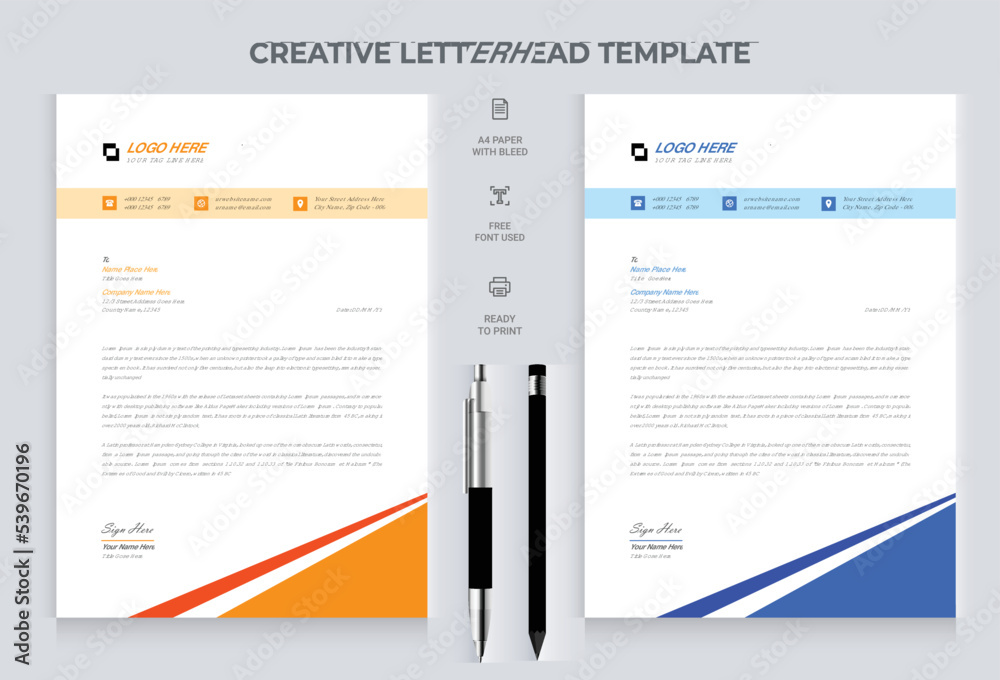 Creative Business Letterhead Template Creative Business Letterhead Template