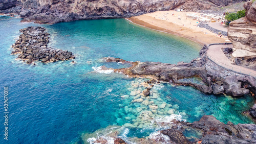 Abama beach, Tenerife, Spain - perfect lonely spot with natural pools and white sand © ekaterina McClaud