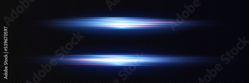 Motion light effect for banners. Blue lines. The effect of speed on a blue background.  lines of light  speed and movement. Vector lens flare.
