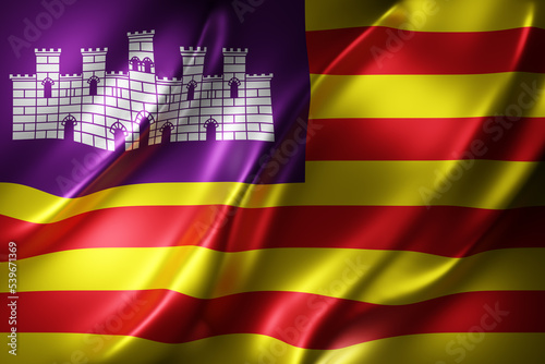 3d Balearic islands region flag