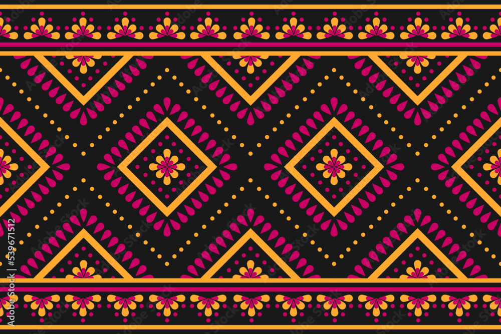 Carpet flower tribal background. Geometric ethnic oriental seamless pattern traditional. Design for wallpaper, illustration, fabric, clothing, carpet, textile, batik, embroidery.