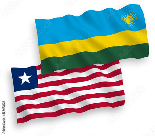 Free Download Flags of Republic of Rwanda and Liberia on a white background - GFXLoad