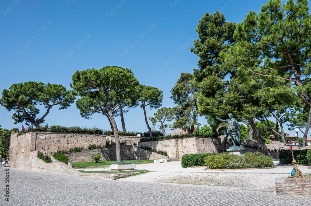 The Pincio of Fano with the ancient Roman walls