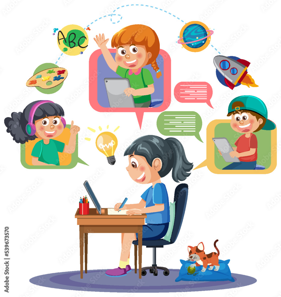 Social media kids vector Social media kids vector