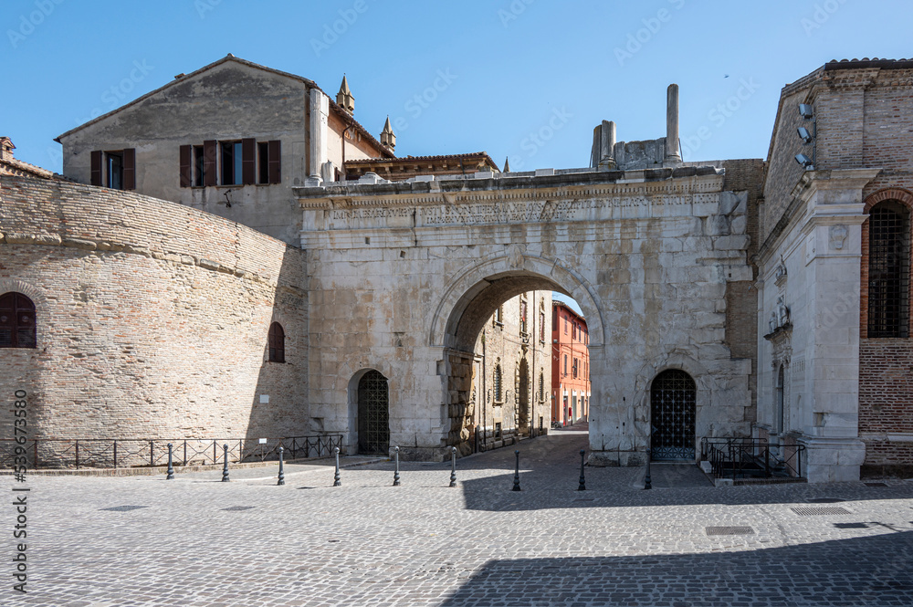 The beautiful and famous arch of Augusto di Fano