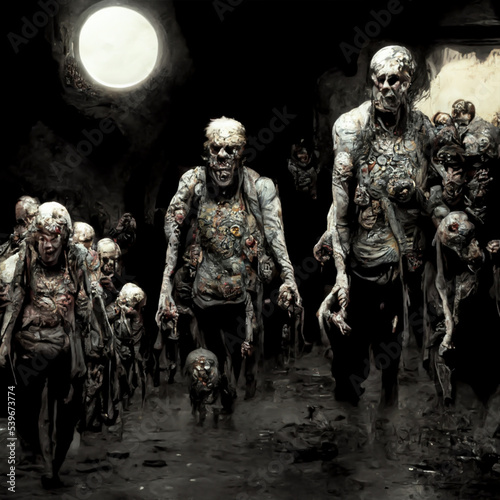 The depiction of a terrible disease in humans where the growth turns into zombies.