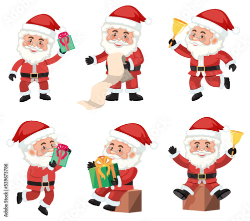 Set of Santa Claus cartoon character © brgfx