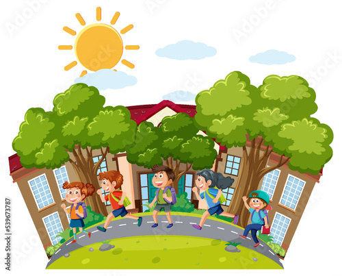 Happy kids at school