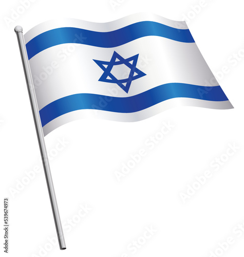 Israel flag flying on flagpole