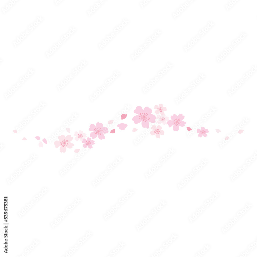 cherry blossom petals border illustration