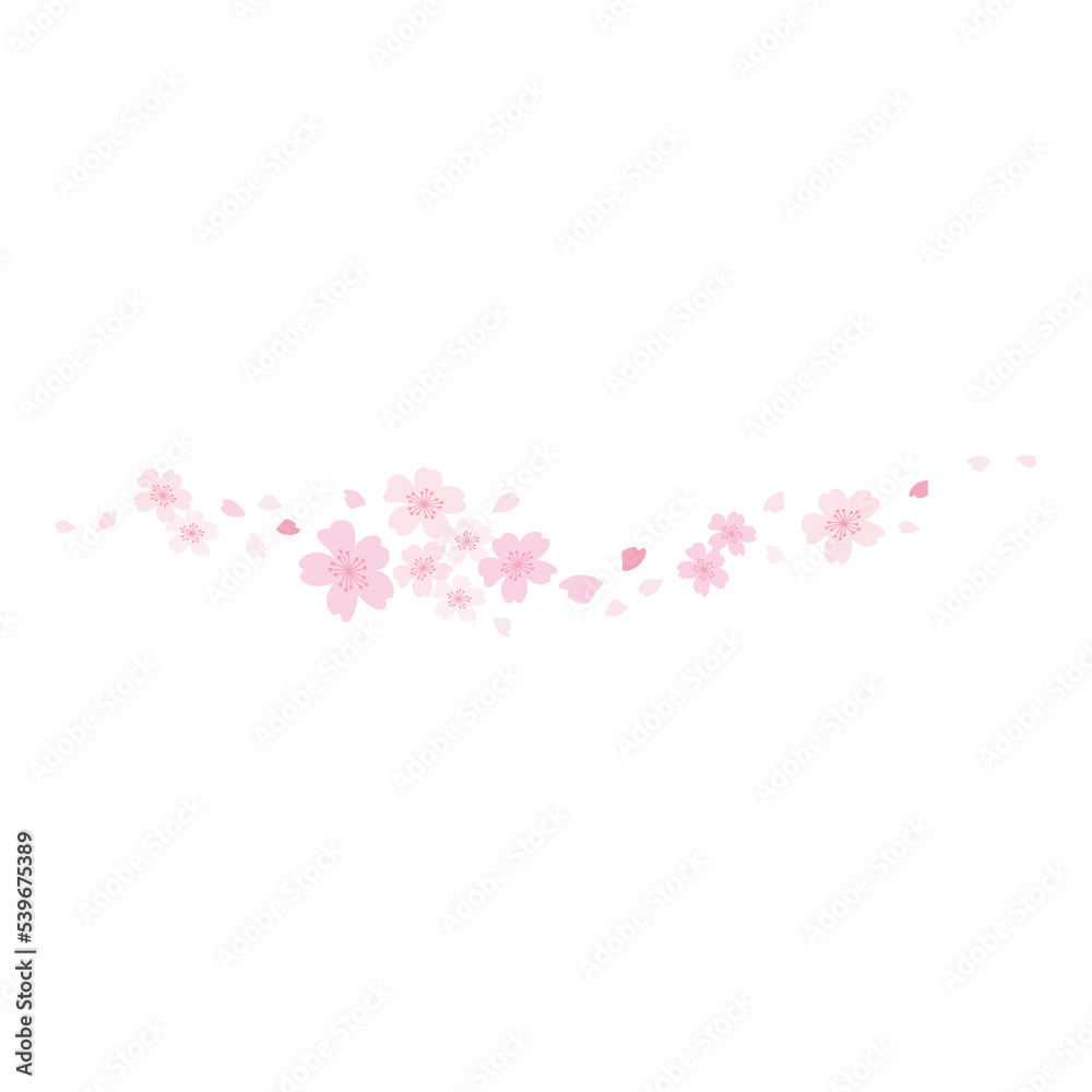 cherry blossom petals border illustration