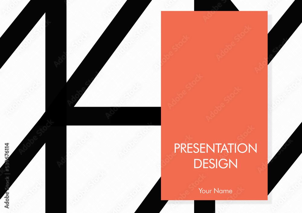 presentation design template, cover page design, simple, minimalistic