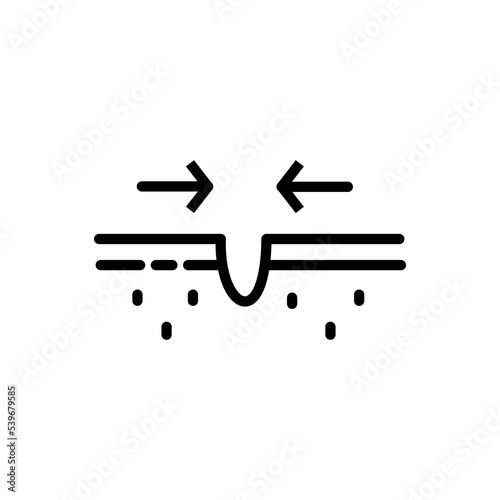 Uv protection line icon. Skin care cream, sunscreen, pore cleaning, acne protection, Skin hydration. Moisturizing the skin concept. Vector black line icon on a white background