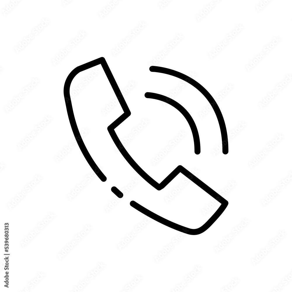 Landline phone line icon. Telephone, call, operator, accept, communication, contact us, talk, worldwide, hotline, reject, deline. Business concept. Vector black line icon on a white background Landline phone line icon. Telephone, call, operator, accept, communication, contact us, talk, worldwide, hotline, reject, deline. Business concept. Vector black line icon on a white background
