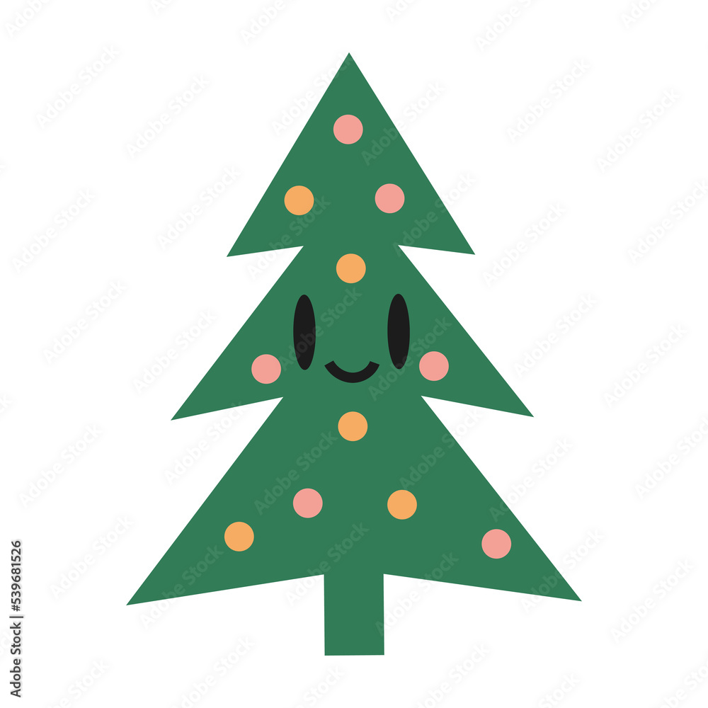 Сhristmas tree, cute character, cartoon style. Trendy modern vector illustration isolated on white background, hand drawn, flat design. Сhristmas tree, cute character, cartoon style. Trendy modern vector illustration isolated on white background, hand drawn, flat design.