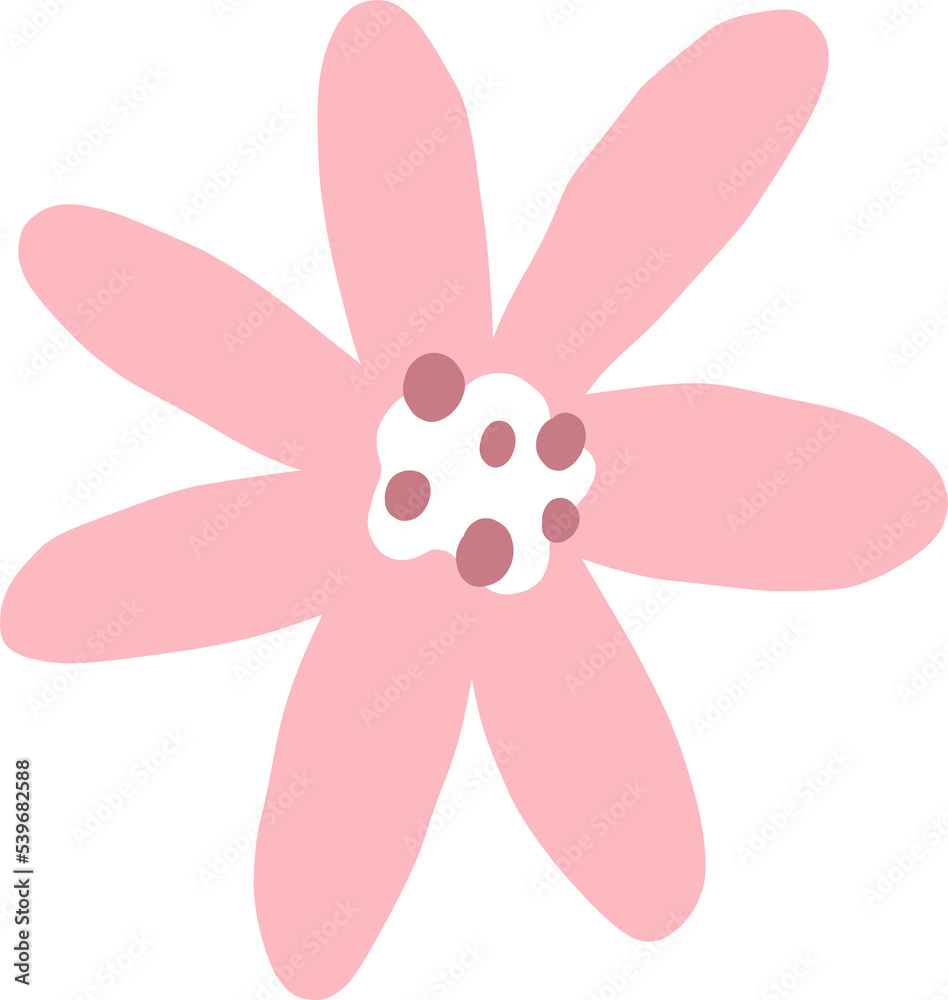Beautiful png floral illustration with drawn flower. Stock clip art Beautiful png floral illustration with drawn flower. Stock clip art