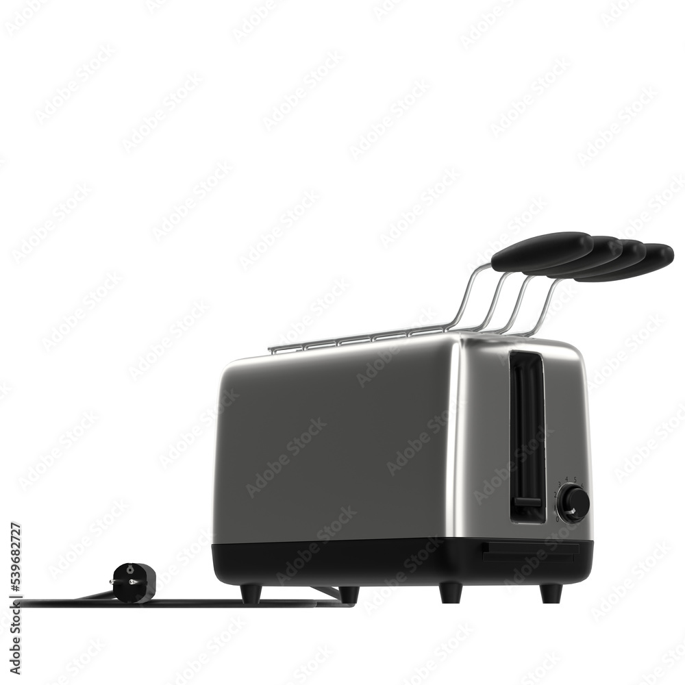 3D rendering illustration of a toaster 3D rendering illustration of a toaster