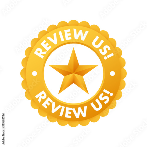 Review us User rating concept. Review and rate us stars. Business concept. Vector illustration.