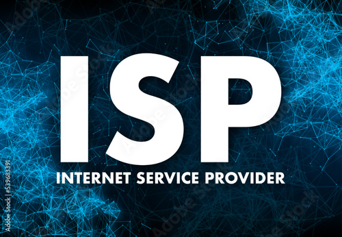ISP - Internet Service Provider. Company that provides web access. Vector stock illustration.