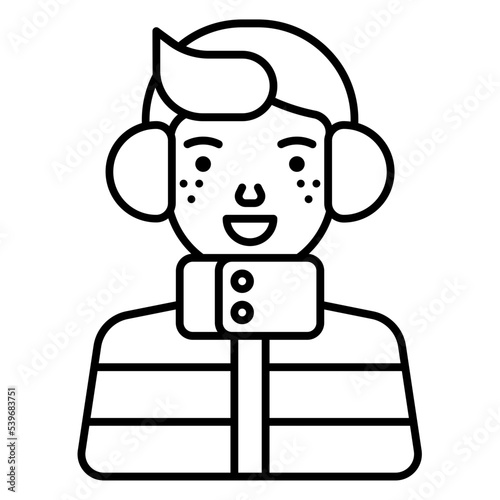 teenage boy wearing earmuffs