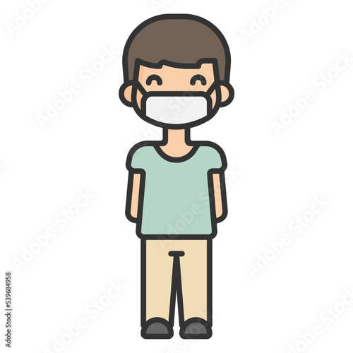 boy wearing face mask