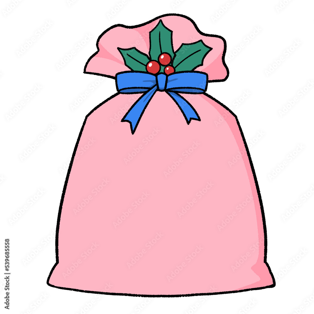 ヒイラギ付きのリボンでラッピングしたクリスマスプレゼント ヒイラギ付きのリボンでラッピングしたクリスマスプレゼント