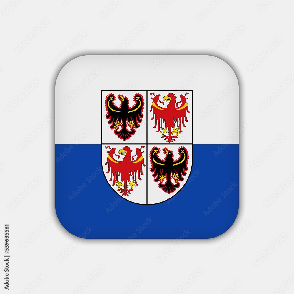 Trentino-Alto Adige Flag. Region of Italy. Vector illustration.