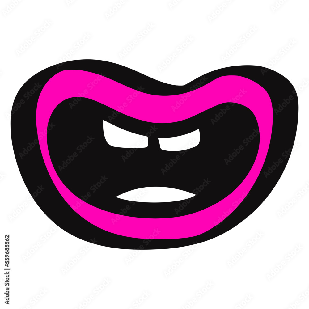 Talking mouth hand drawn illustration in emo doodle design Talking mouth hand drawn illustration in emo doodle design