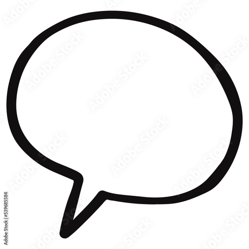 Blank speech bubble hand drawn illustration in emo doodle design