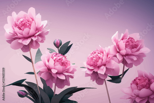 3d display podium set pastel pink flower and petals.