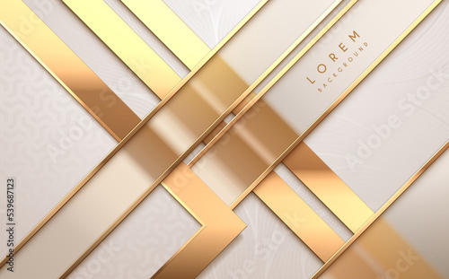 Abstract white and gold shapes background