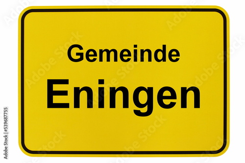 Illustration eines Ortsschildes der Gemeinde Eningen in Baden-Württemberg photo