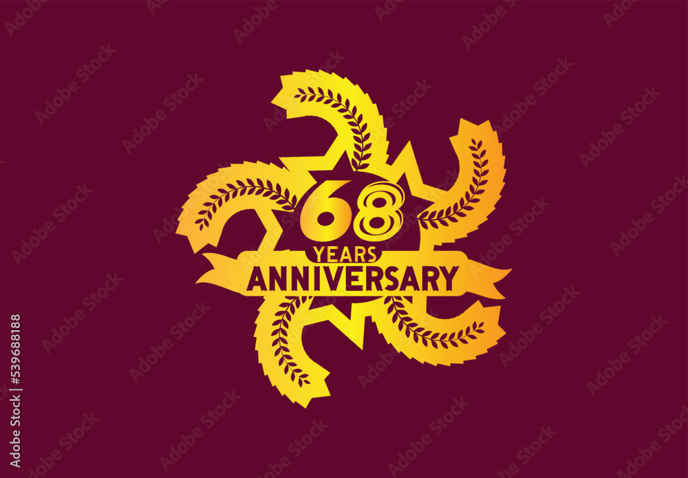 Fototapeta premium 68 years anniversary logo and sticker design