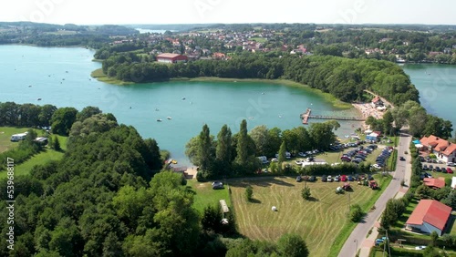 Idyllic Landscape Of Chmielno In Kashubia, Northern Poland - aerial drone shot photo