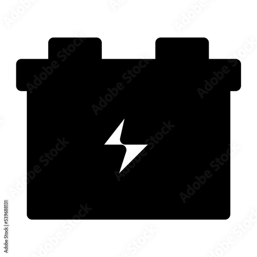 Car Battery Flat Vector Icon 