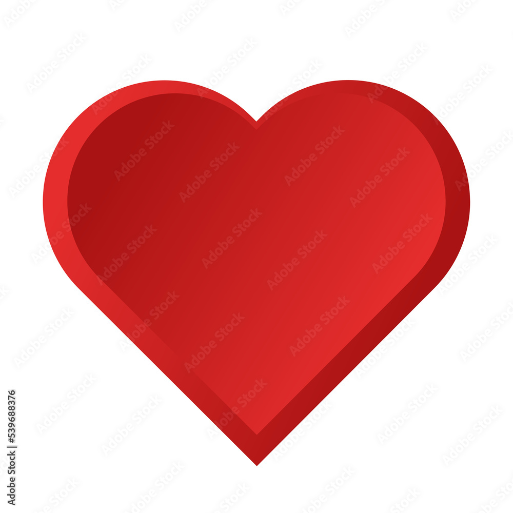 red heart isolated on white