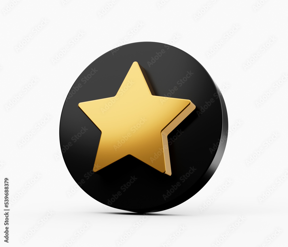 One Gold rating star symbol of review service 3d illustration One Gold rating star symbol of review service 3d illustration