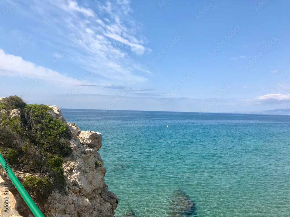 Salou, Spain, June 2019 - Water next to the ocean