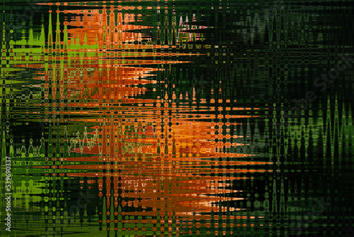 Abstract zigzag pattern with waves. Artistic image processing created by photo of orange roses Westerland flower. Beautiful multicolor pattern for any decor or design in vivid tones. Background image