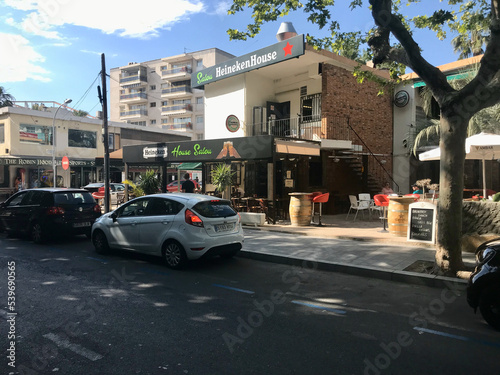 Salou, Spain, June 2019 - A car parked on a city street