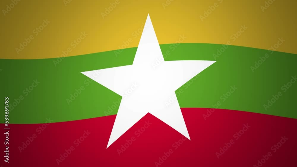Myanmar Waving Flag Looping Animation Background Myanmar Waving Flag Looping Animation Background